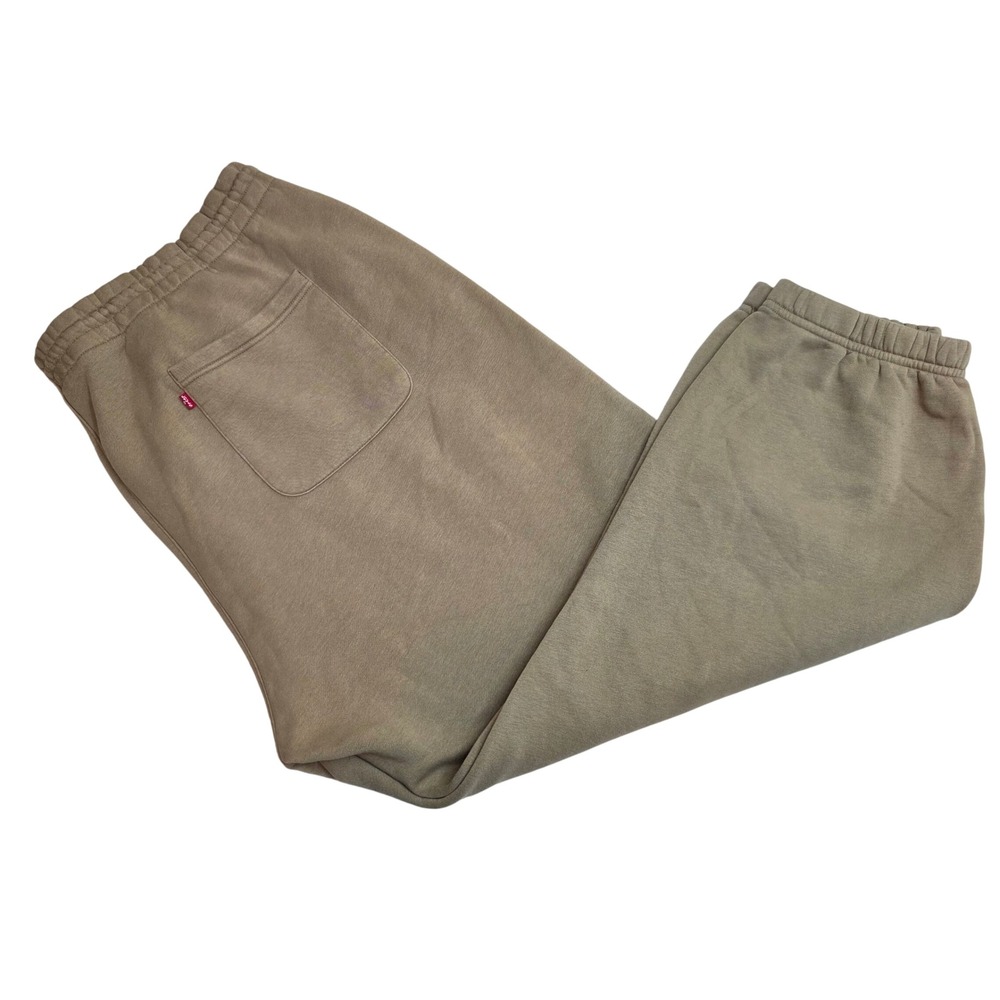 Levis Mens 3XL Khaki Tan Jogger Sweatpants Fleece Elastic Waist Drawstring Pants - Picture 2 of 9